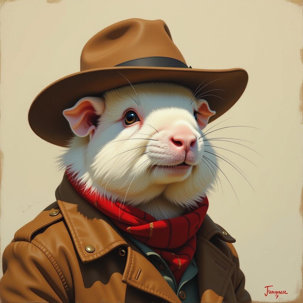 Animal Impostor Oil Painting by James Gurney Style