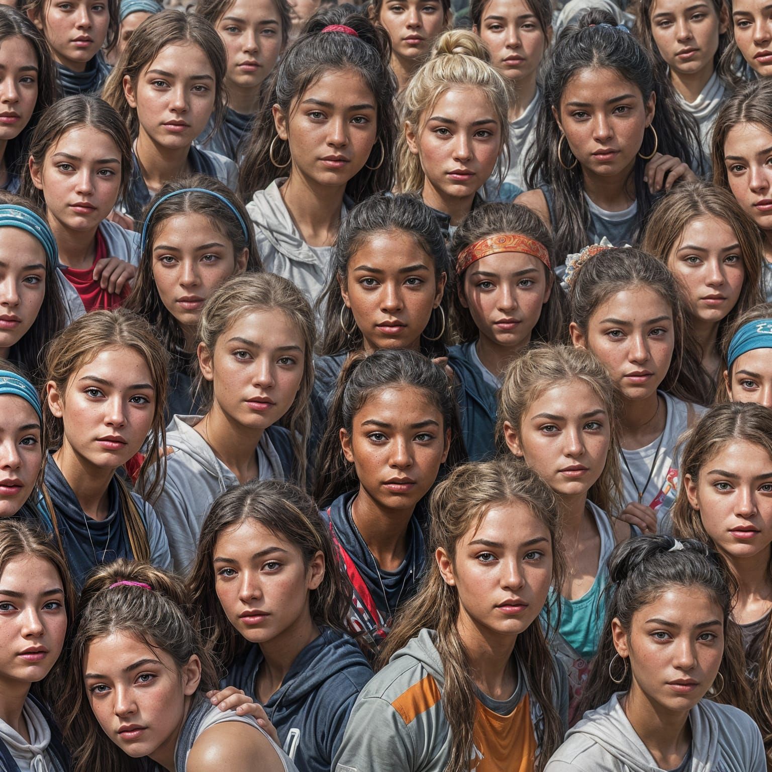 Multicultural Young Women's Portrait in Dynamic Lighting