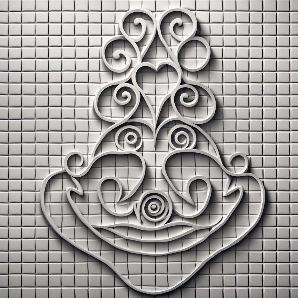 Heart-Shaped Hair Portrait in Zentangle Style