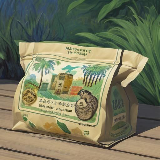 Raccoon Food Bag in Cubist Impressionist Style