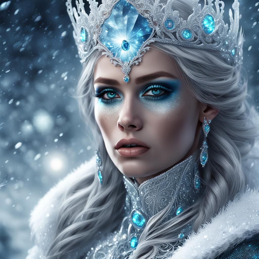 Ice Queen: Metallic Eyeshadow in Dark Fantasy Art