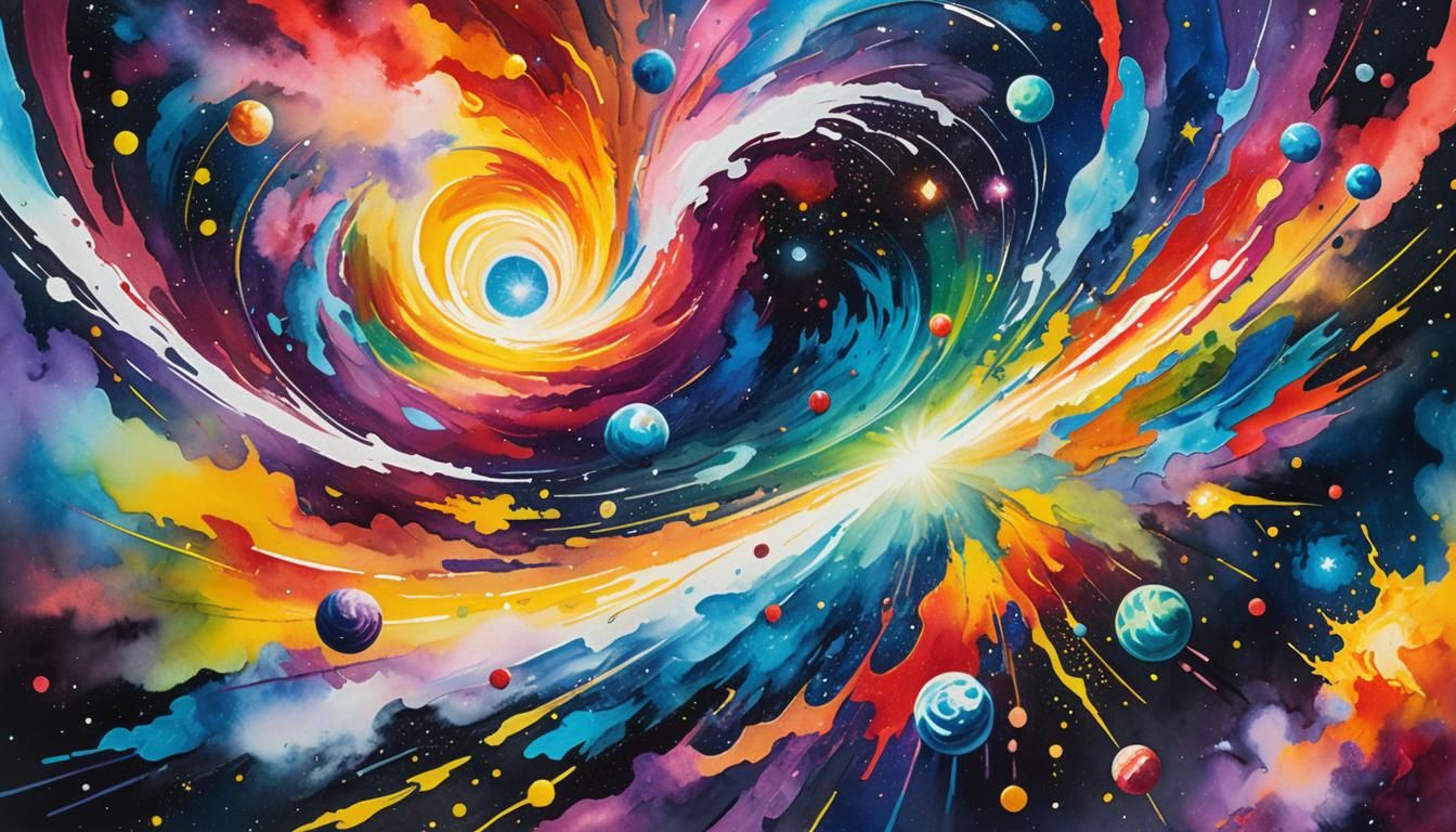 Cosmic Impressionism: Big Bang in Gouache and Watercolor