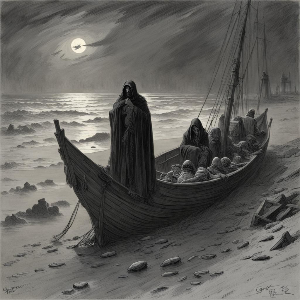 Stranded Figure in Gothic Horror Style