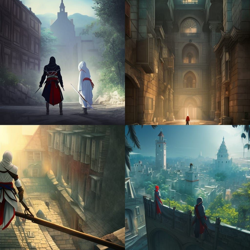 Assassin's Creed in Studio Ghibli Anime Style