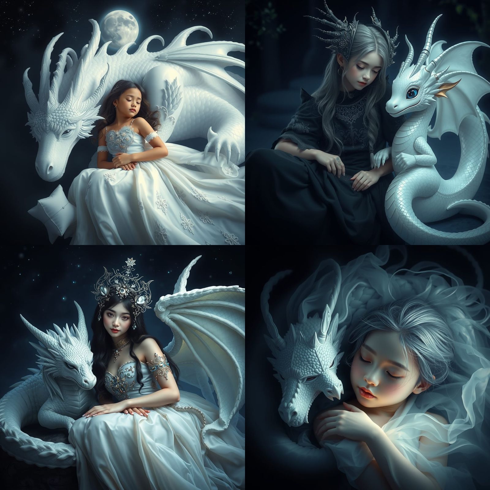 Girl and Dragon: Mystical Night Photography