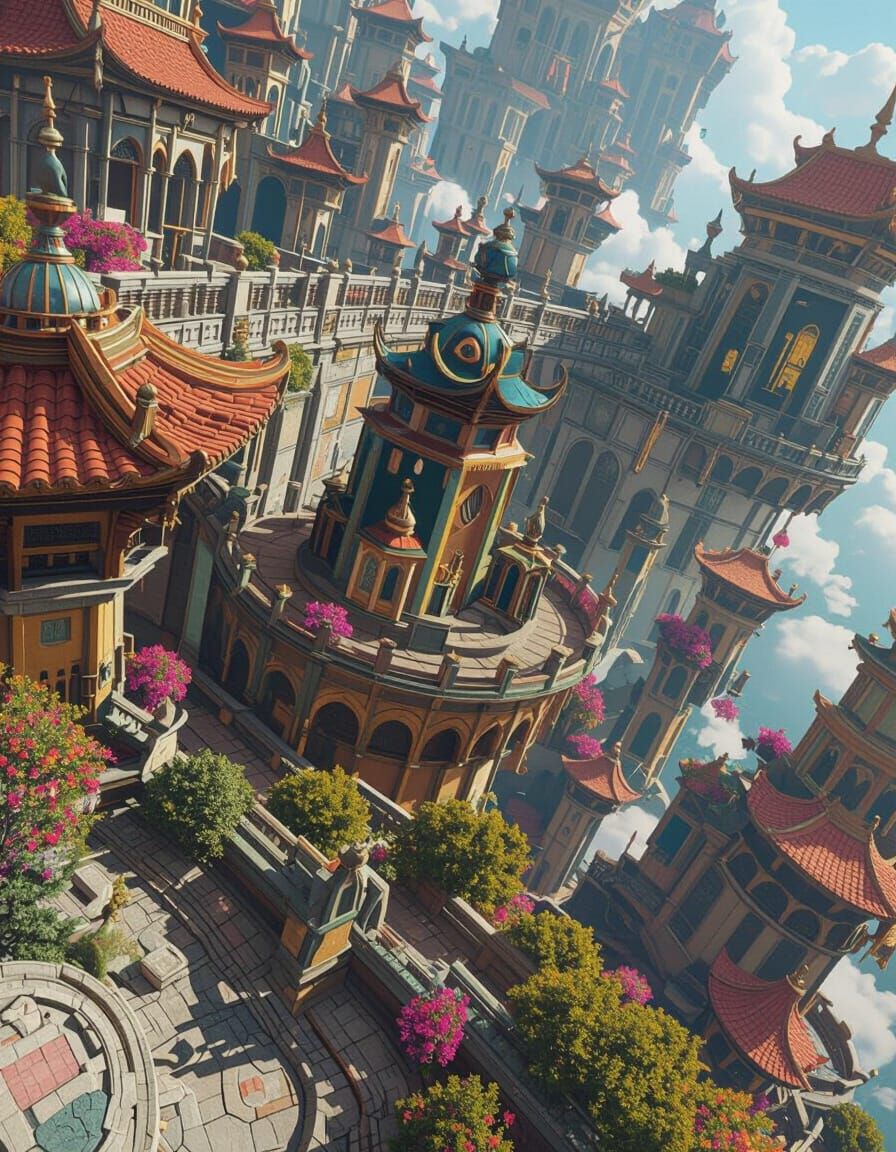 Vibrant Fantasy Landscape Concept Art