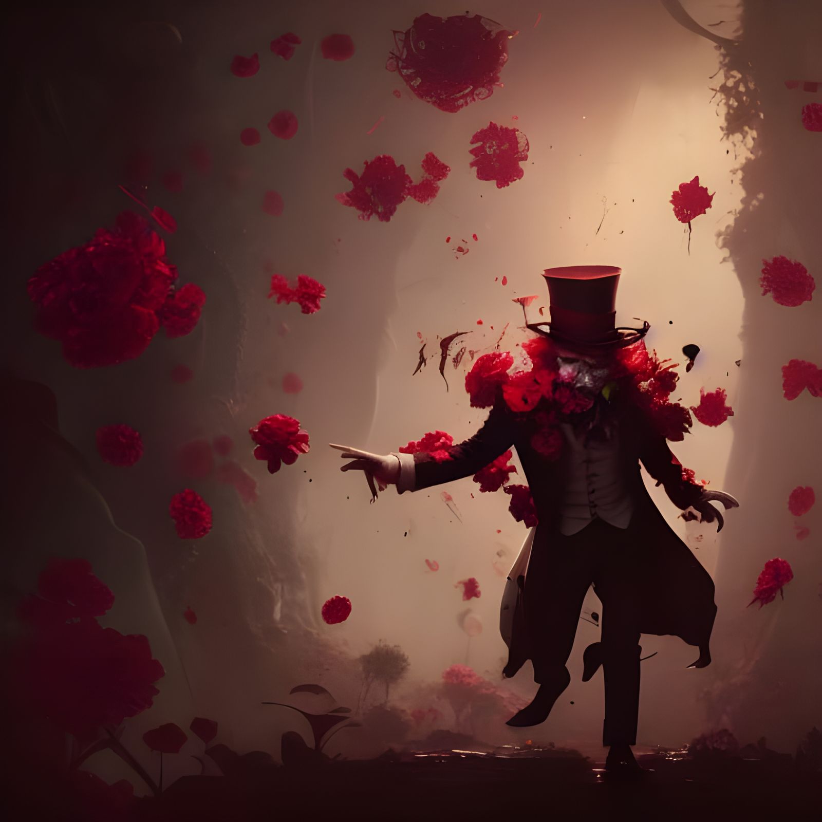Dark Fantasy Mad Hatter with Flowers