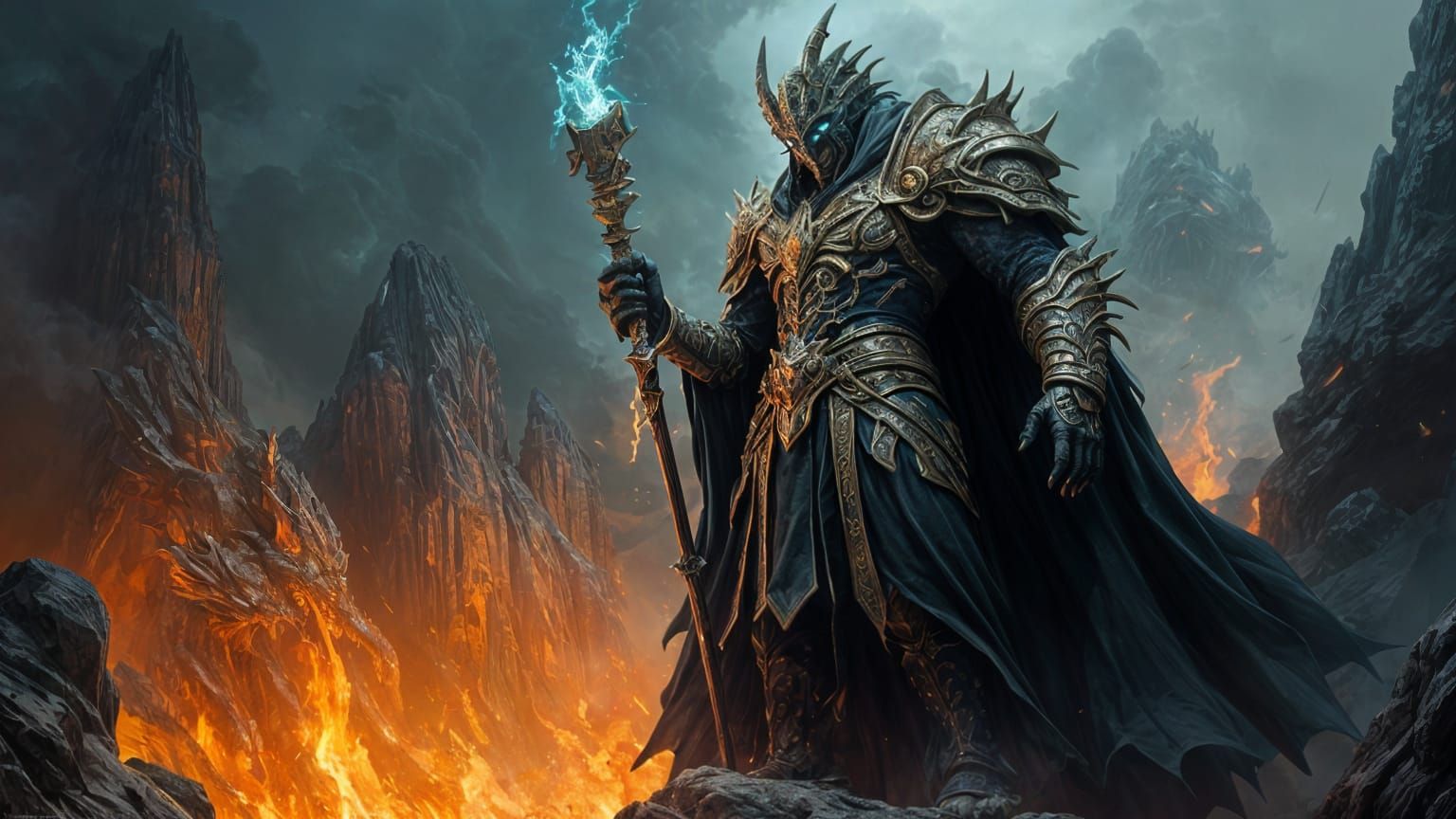 Dragon Lord in Fiery Ruins