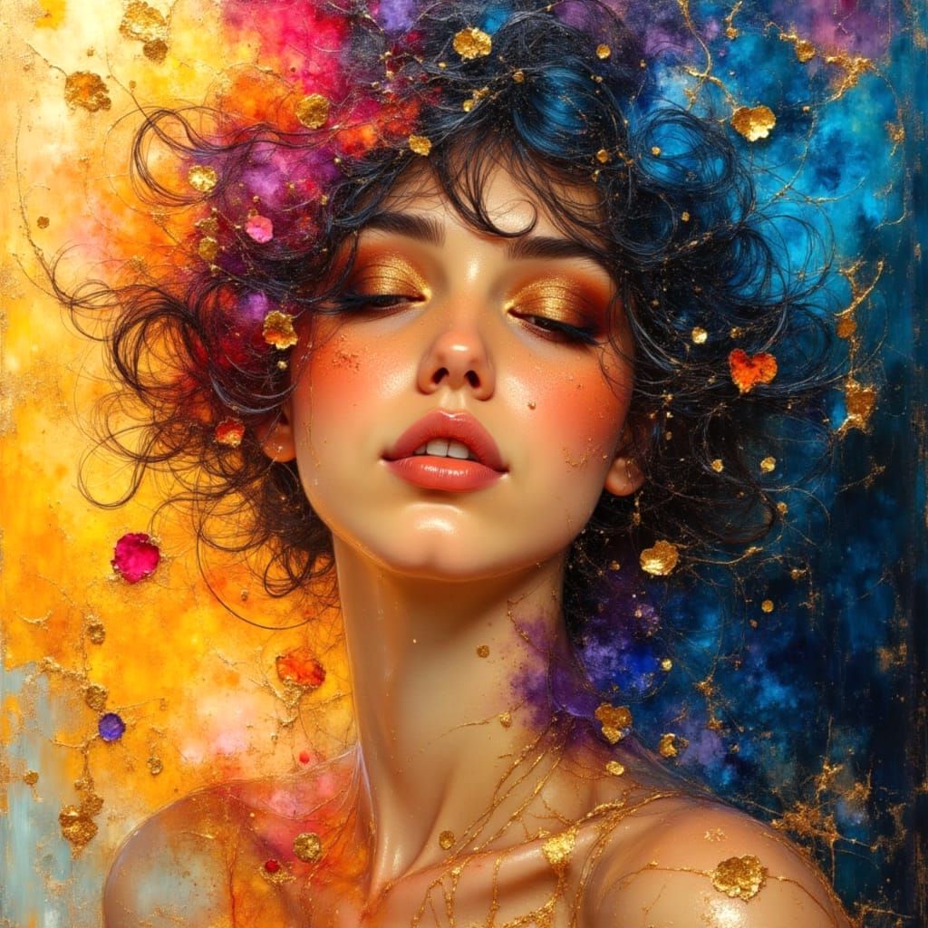 Sensual Ballerina in Colourful Bokeh Dreamscape