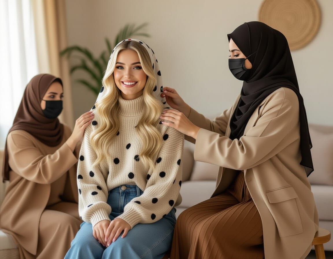 Diverse Women and Fairy Tale Scene in Painterly Style