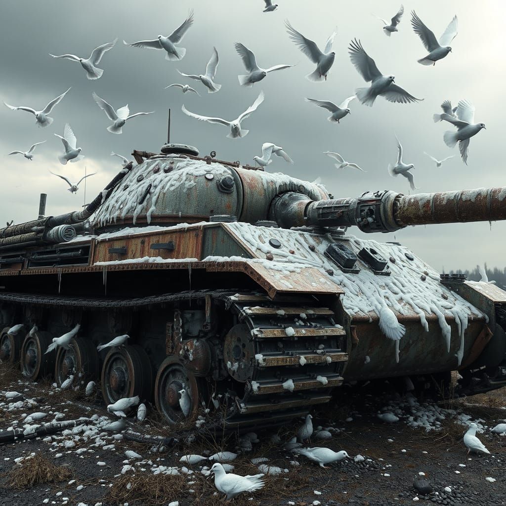 Derelict War Tank Reclaimed by Nature