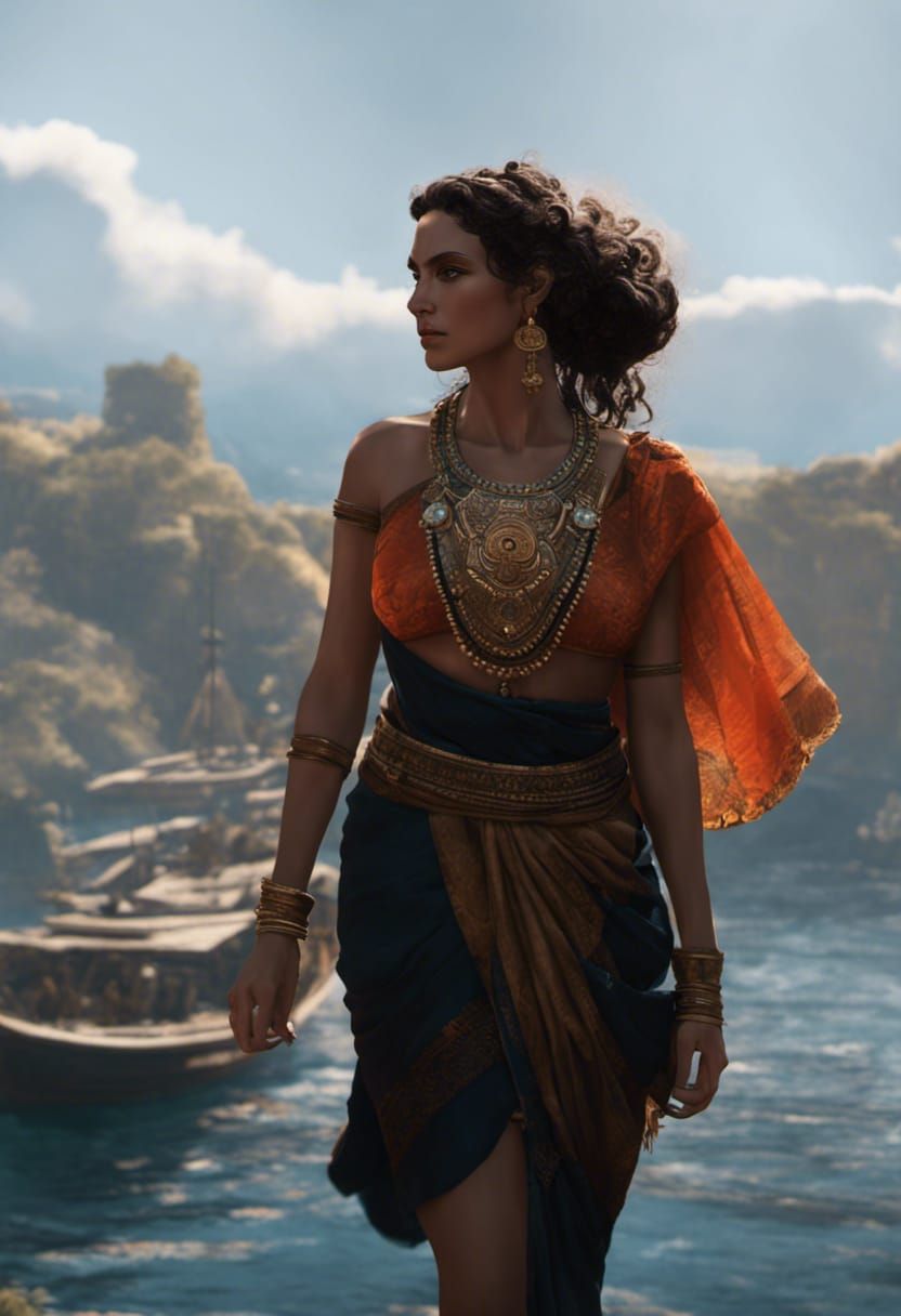 Minoan Woman Concept Art in Ethereal Style