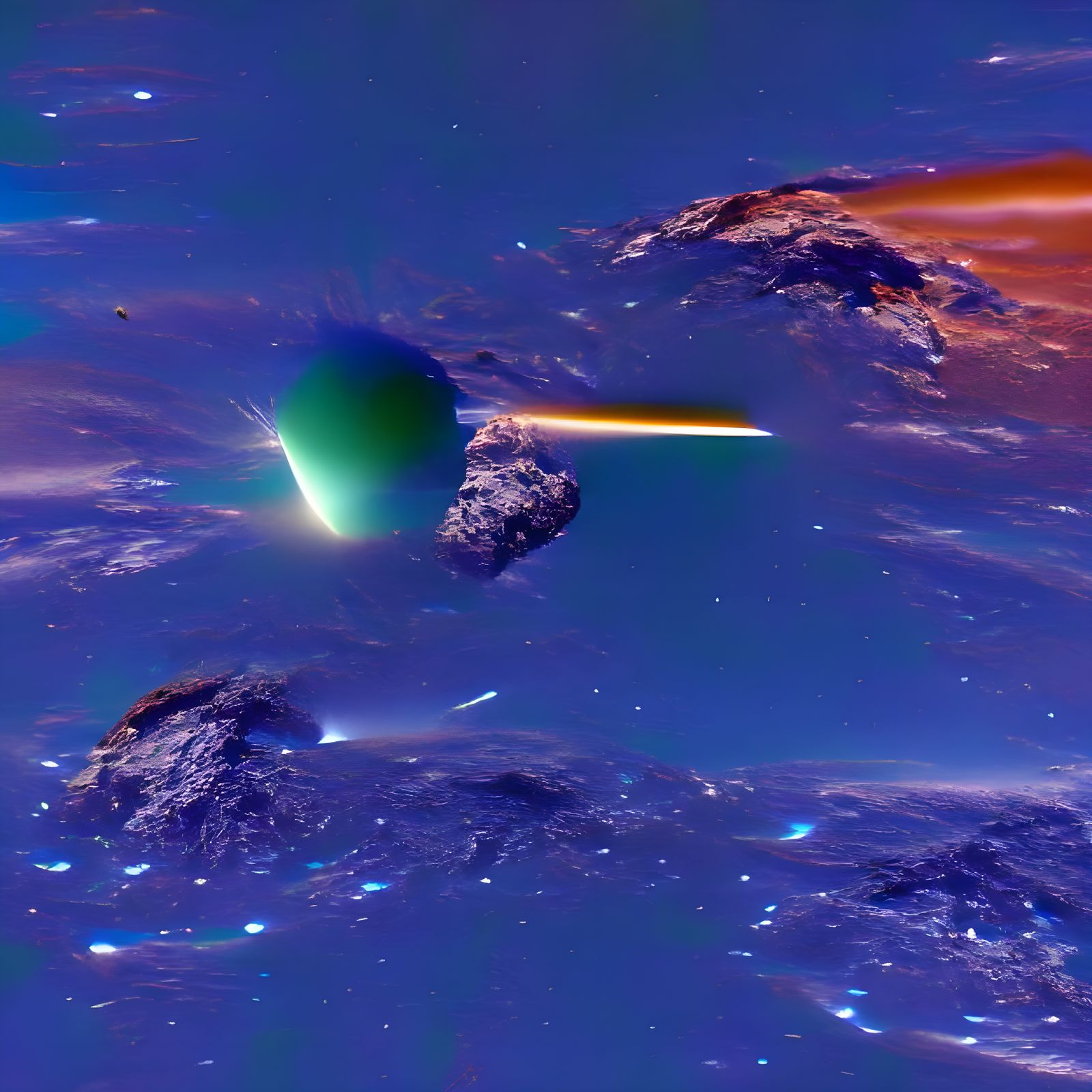 Comet Impacting Earth in 8K Resolution