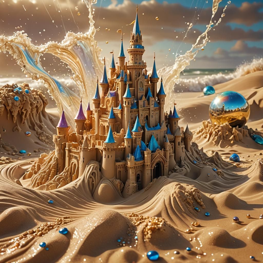 Crashing Wave on Astral Sandcastle