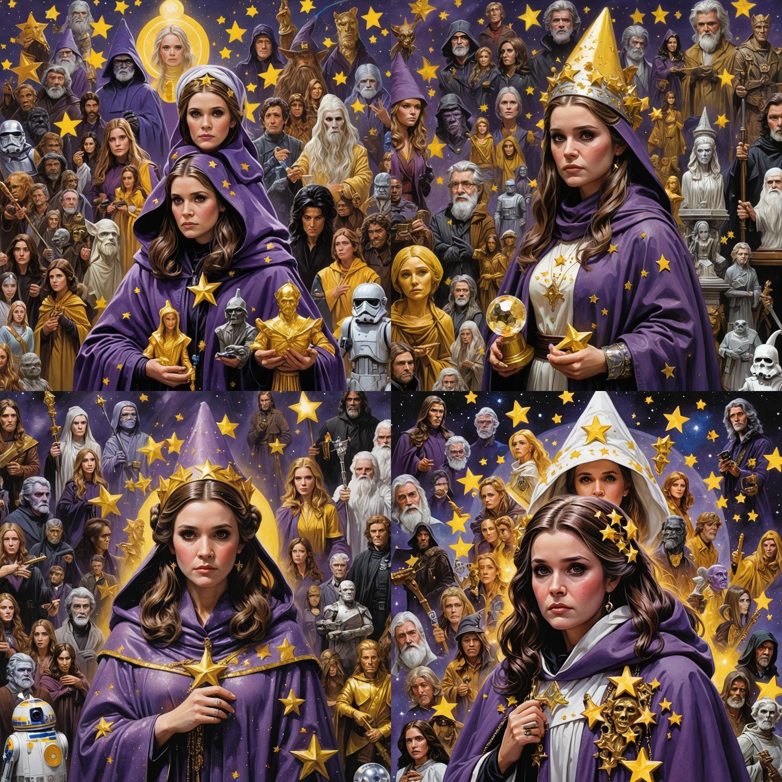 Billie Lourd as 00s Vaporwave Wizard