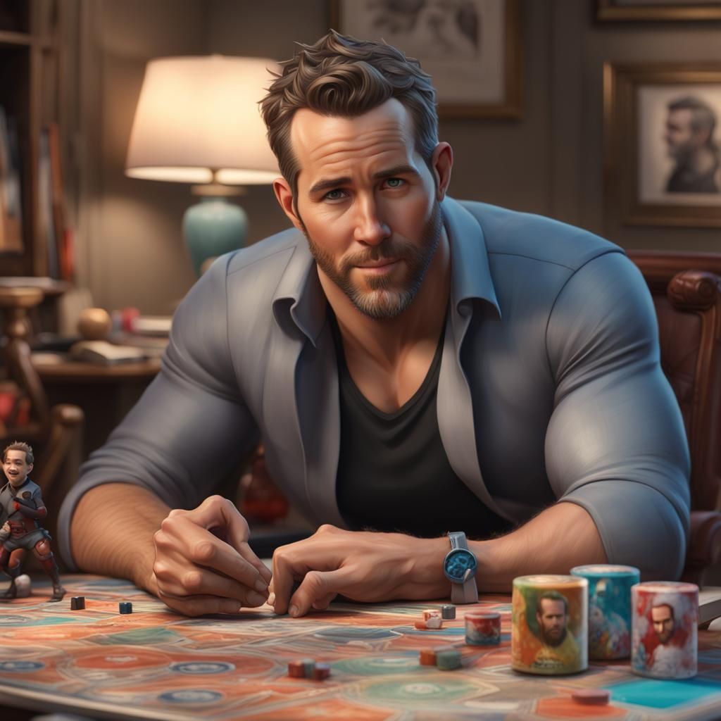 Ryan Reynolds Portrait as Detailed 3D Digital Art