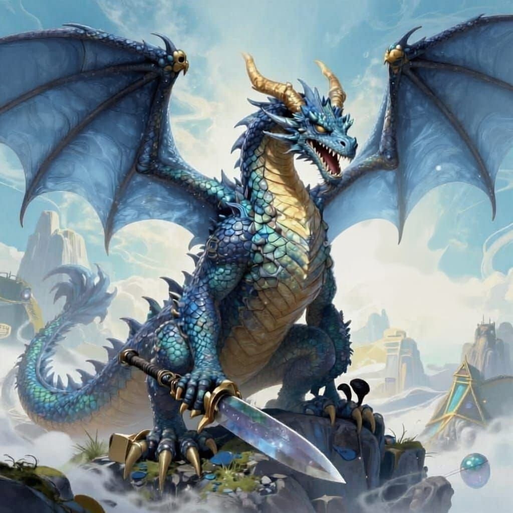 Vibrant Fantasy Artwork Featuring Majestic Dragons