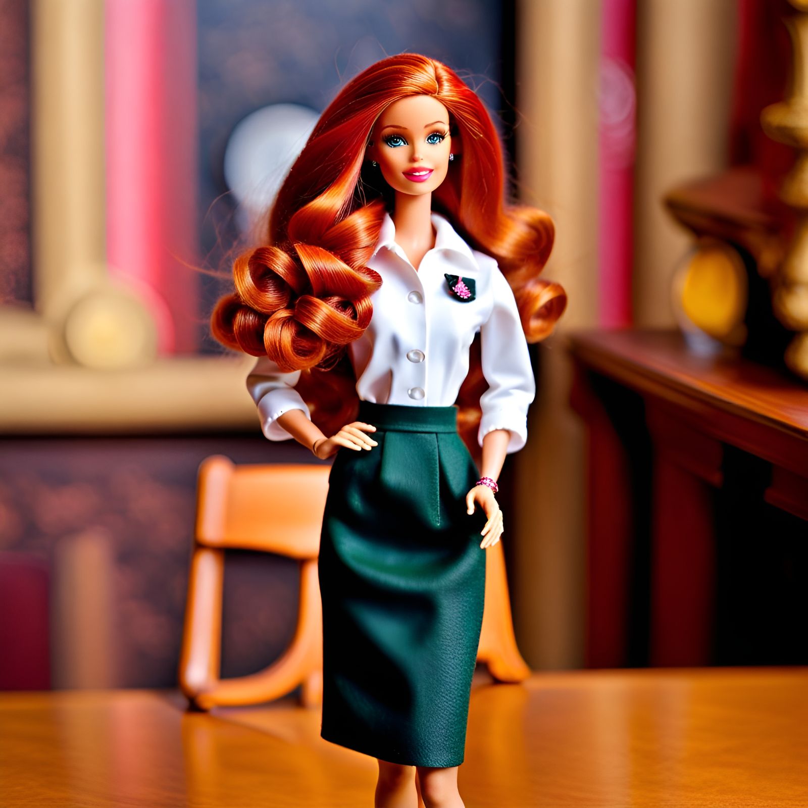 Realistic Barbie Doll Top Model in School Uniform