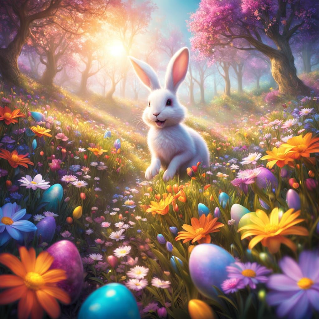 Majestic Easter Wonderland in Whimsical Springtime Splendor