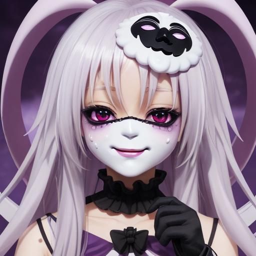 Crying Anime Puppet with Striped Arms