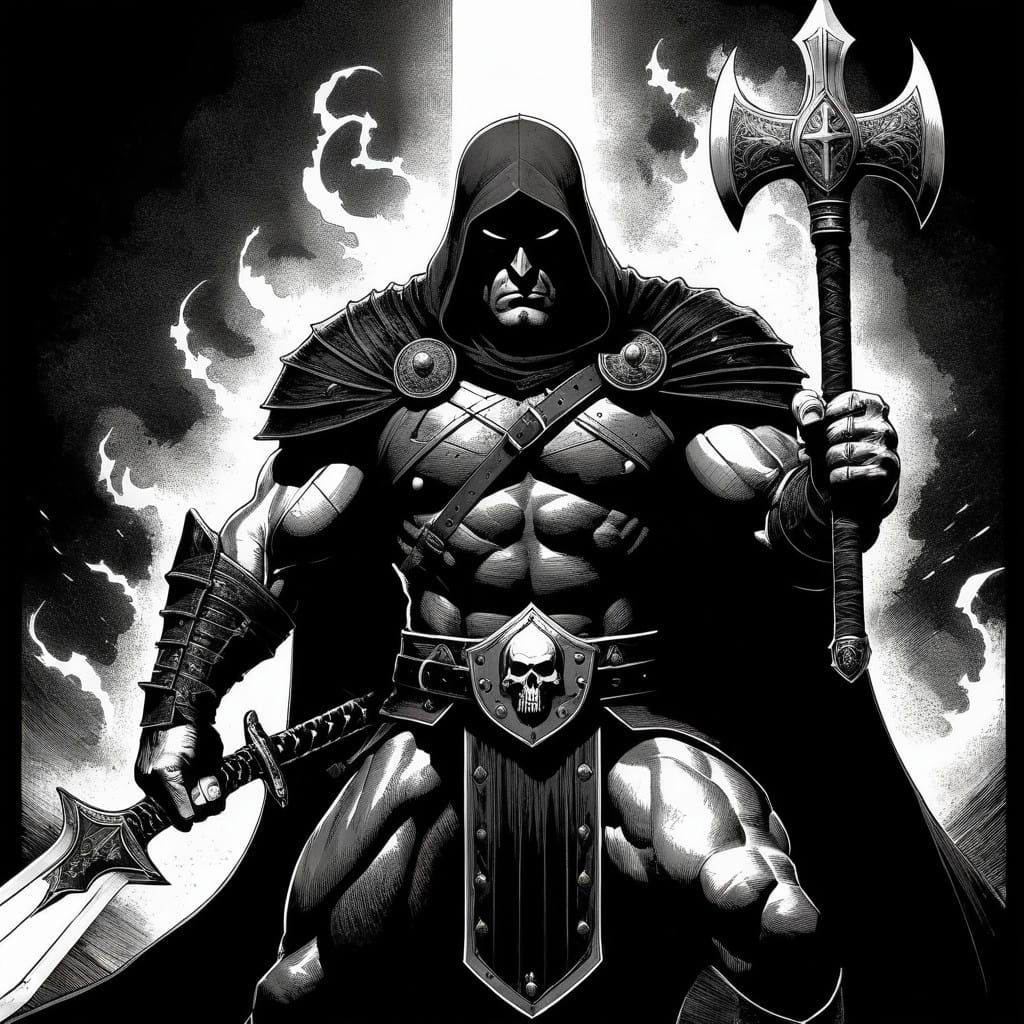 Medieval Mercenary Captain Charges into Dark Dungeon