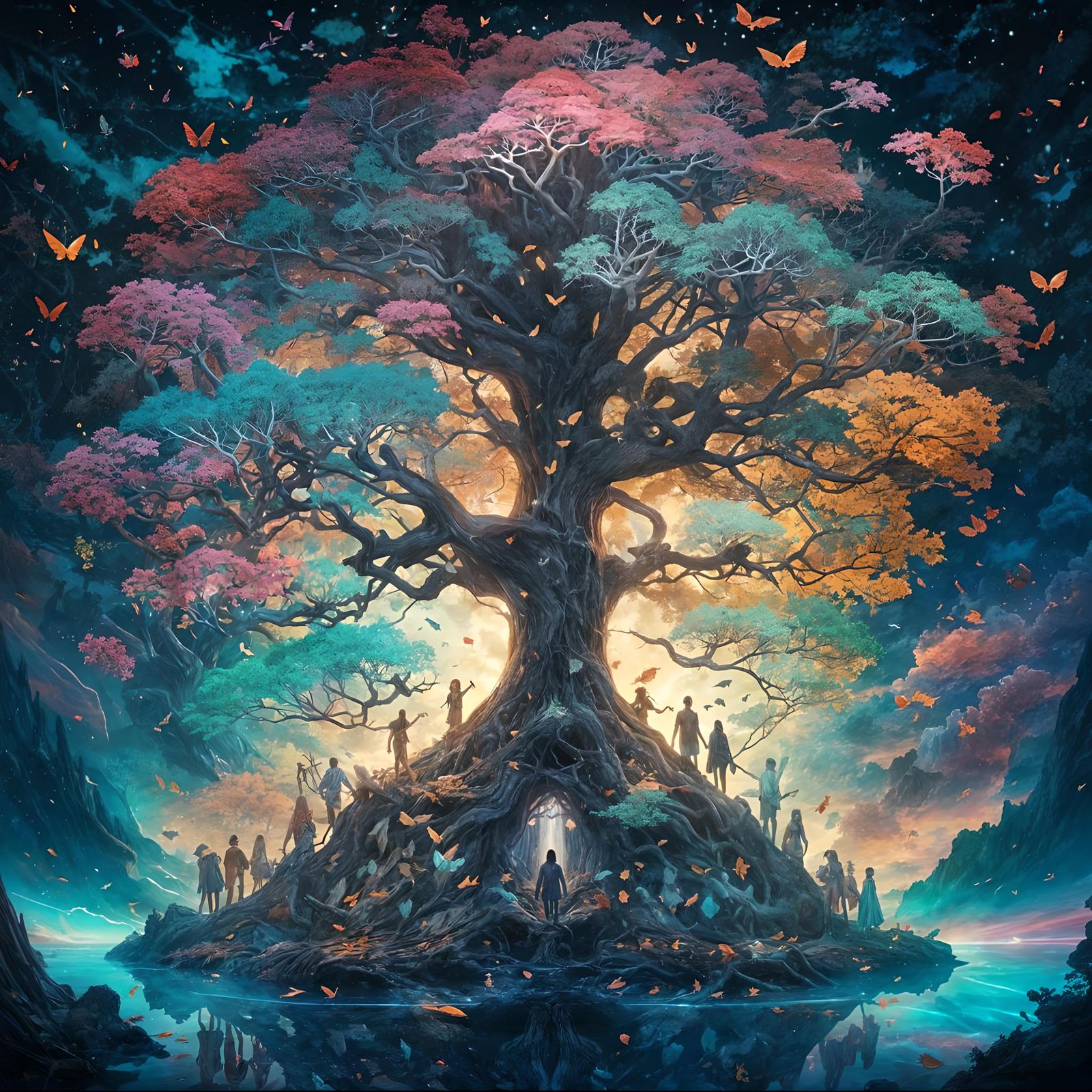Holographic Tree of Life in Visionary Style