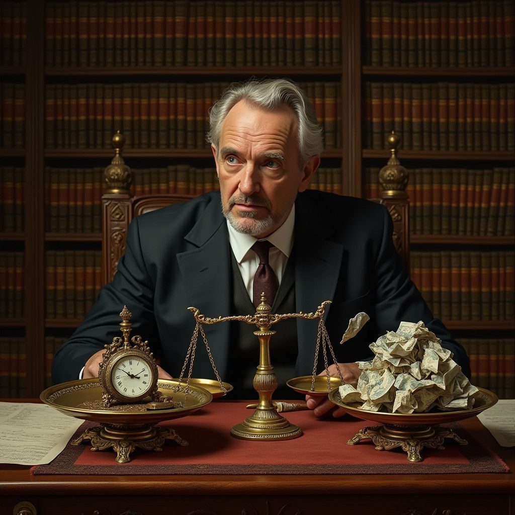 Lawyer Contemplates Justice in Dutch Masters Style