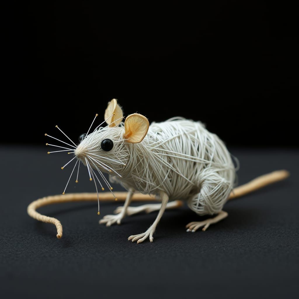 Futuristic String Mouse in Abstract Classical Style