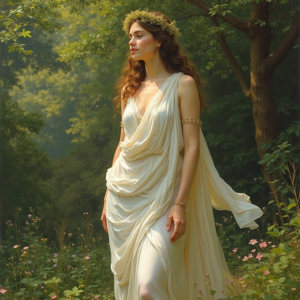 Grecian Goddess of Abundance in Art Nouveau Style