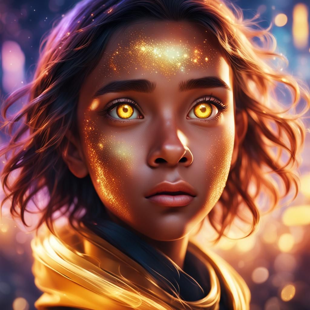 Amazed Person in Vibrant Pixar-Style Portrait