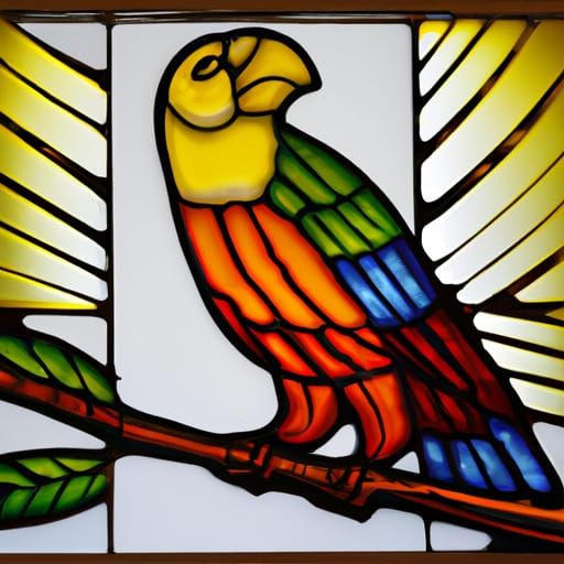Stain glass parrot