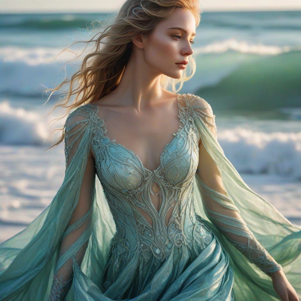 Dreamy Ocean Gown in Ethereal Light