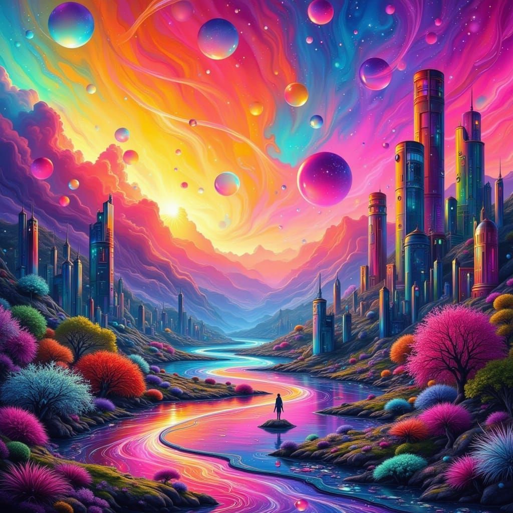 Futuristic Fae in Dark, Iridescent Hues with Matte Finish