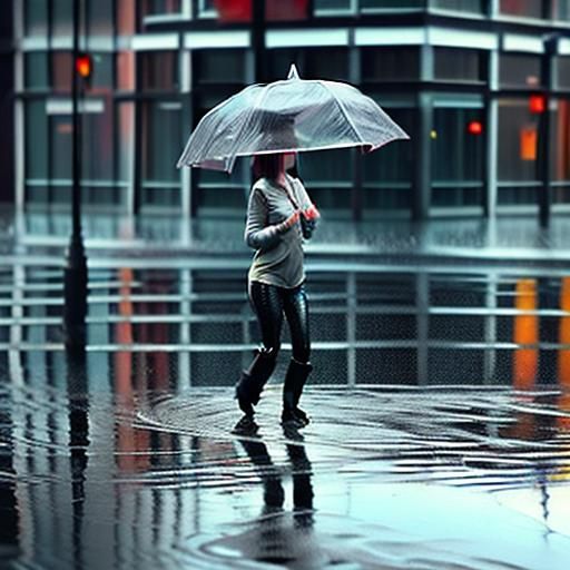 Rainy Day Reflection: Puddles Gathering Rain