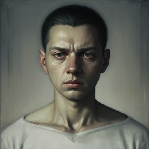 Expressionist Fear Painting in Oil on Canvas