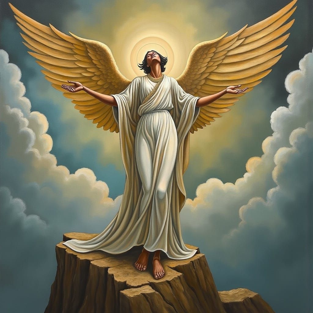 Majestic Archangel in Dreamlike Surrealism
