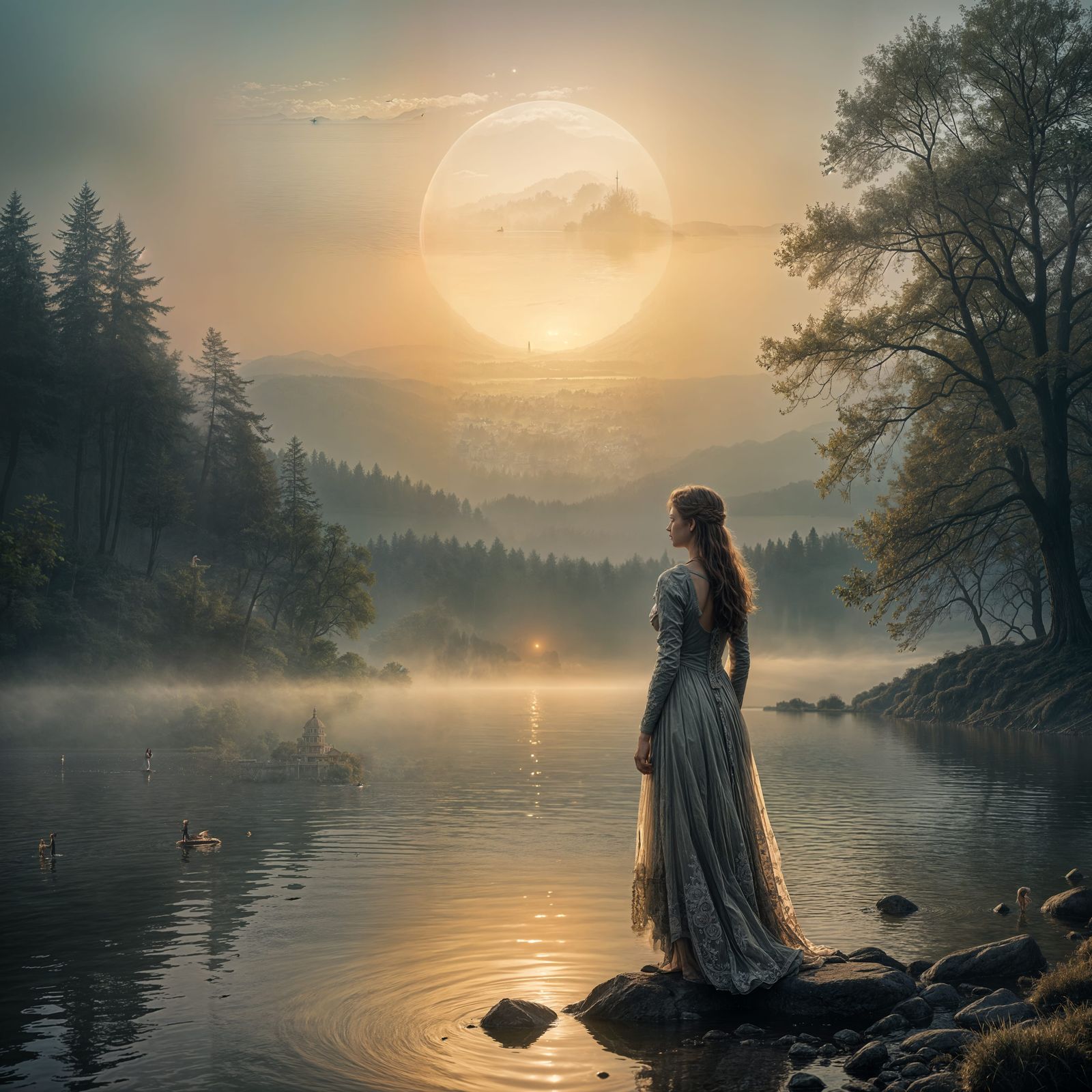 Lady of the Lake: Hyperrealistic Cinematic Image