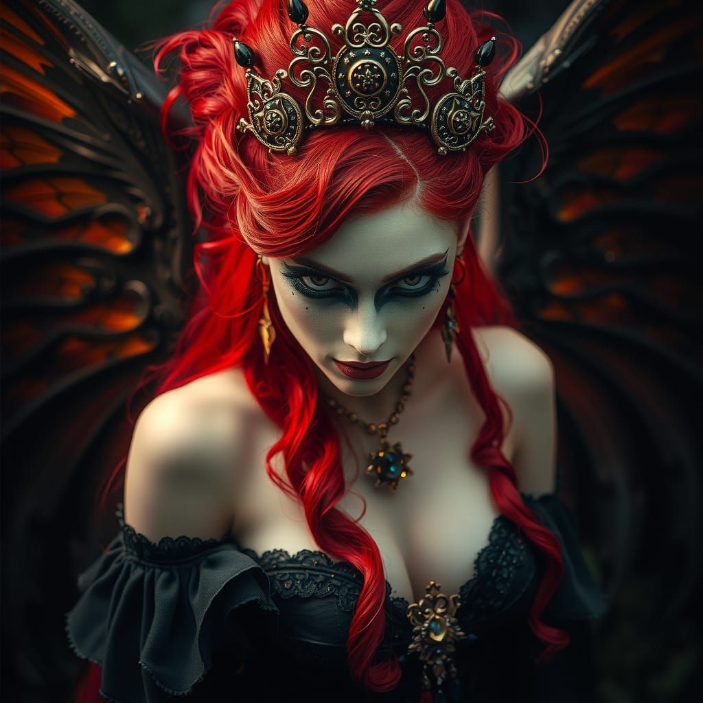 Eerie Irish Fairy Queen with Velvety Wings