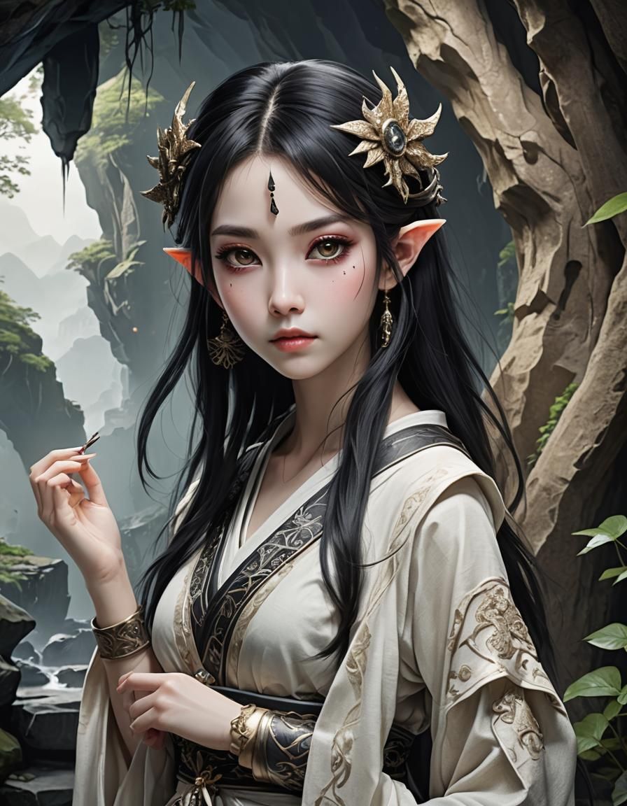 Gorgeous Cave Elf with Japanese Features