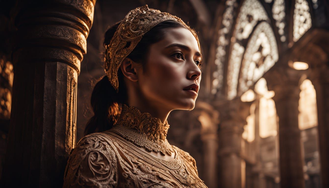 Pasiphae: A Majestic Portrait in Hyper-Realistic Style