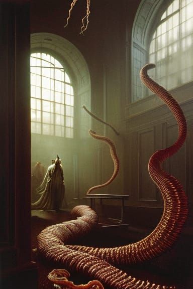 Disturbing Image of Emaciated Woman with Worms