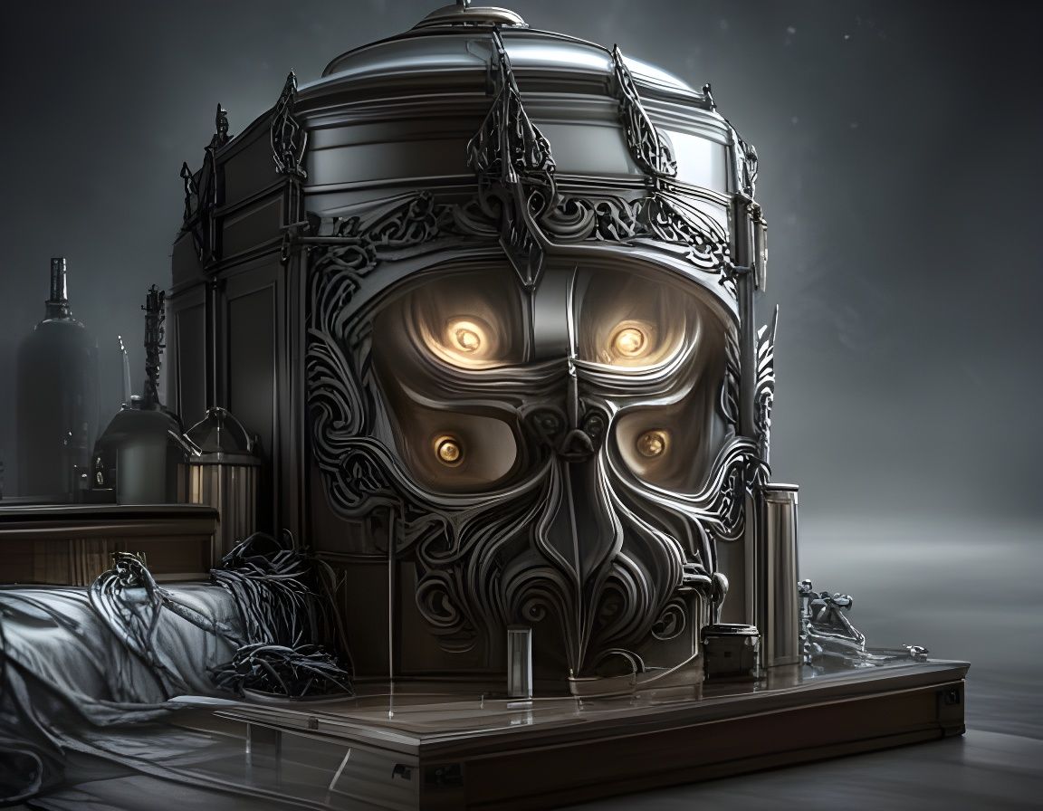 Glass Box Devil: Hyperrealistic Art