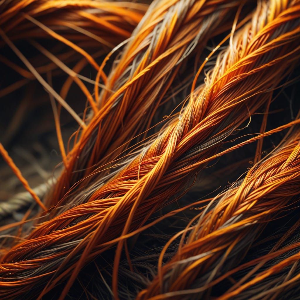 Earthy Threads: A Hyperrealistic Macro Digital Art Piece