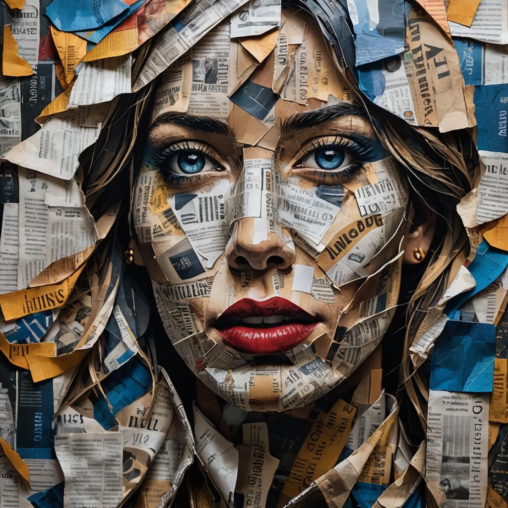 Newspaper Portrait: A Study in Headlines and Texture