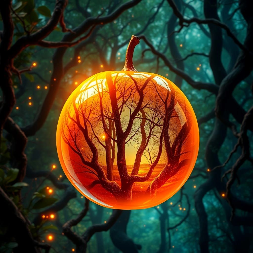 Magical Glass Orange in Enchanted Forest