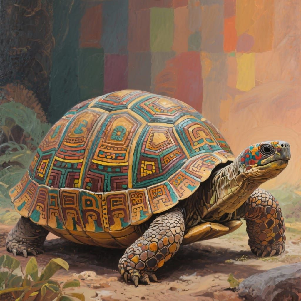 Mayan Tortoise Shell Inspired by Escher and Rothko