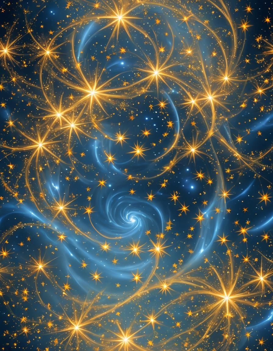 Swirling Blue Nebulous Stars with Dynamic Lighting