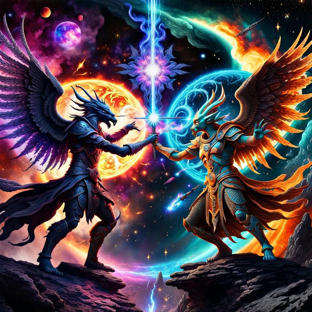 Epic Battle Between Light and Darkness