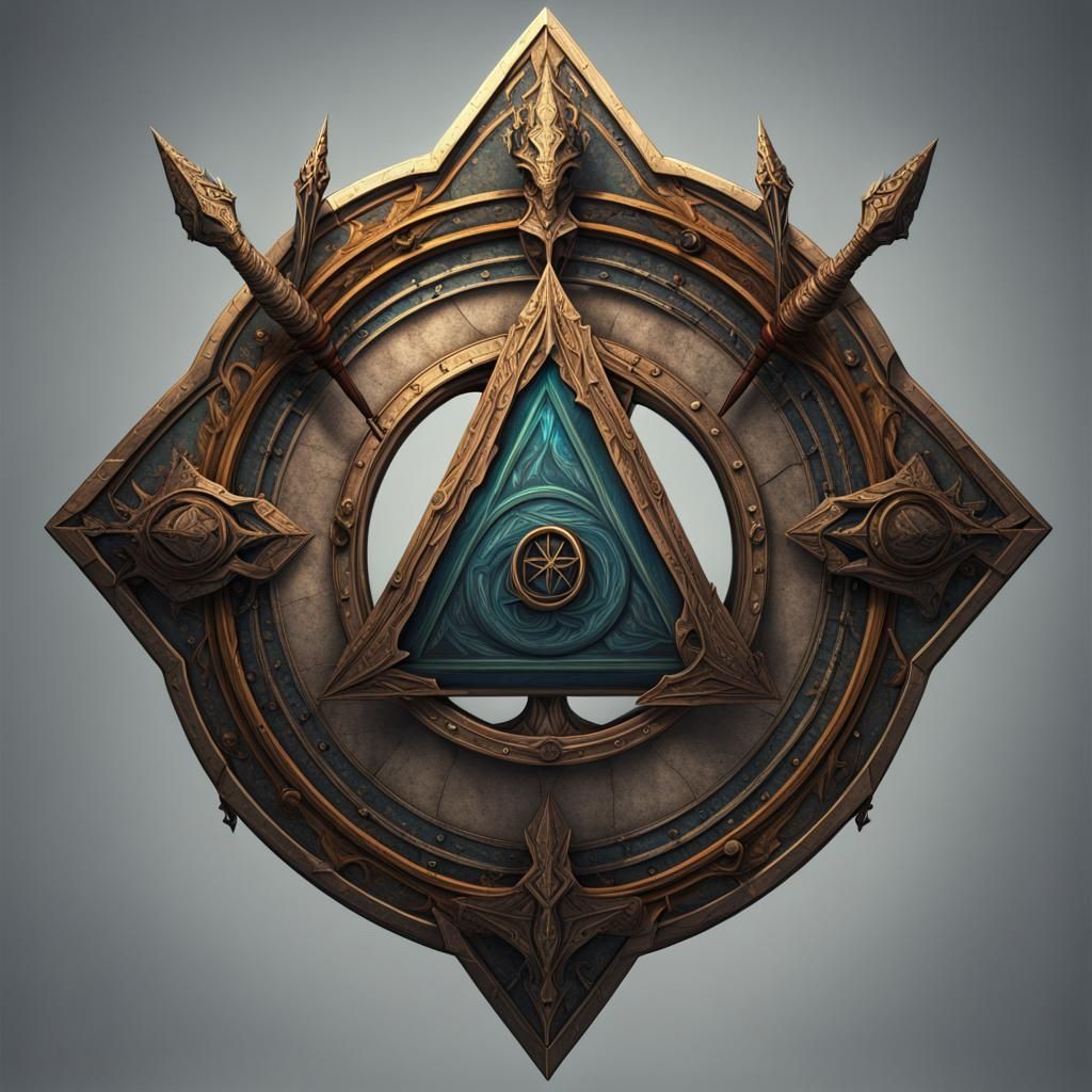 Fantastical Dagger Emblem in Detailed Matte Painting