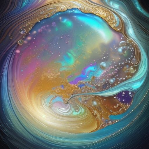 Luminescent Pearls in Dreamy, Iridescent Abstraction